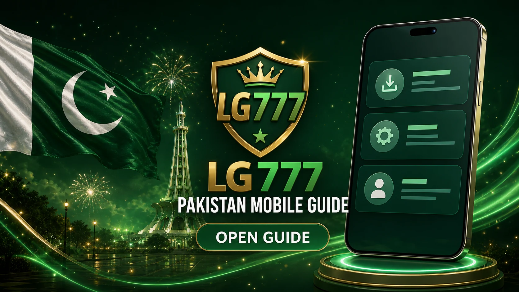 LG777 Pakistan homepage guide visual
